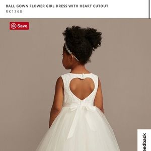 Ball Gown Flower Girl Dress Heart Out Back Size 10